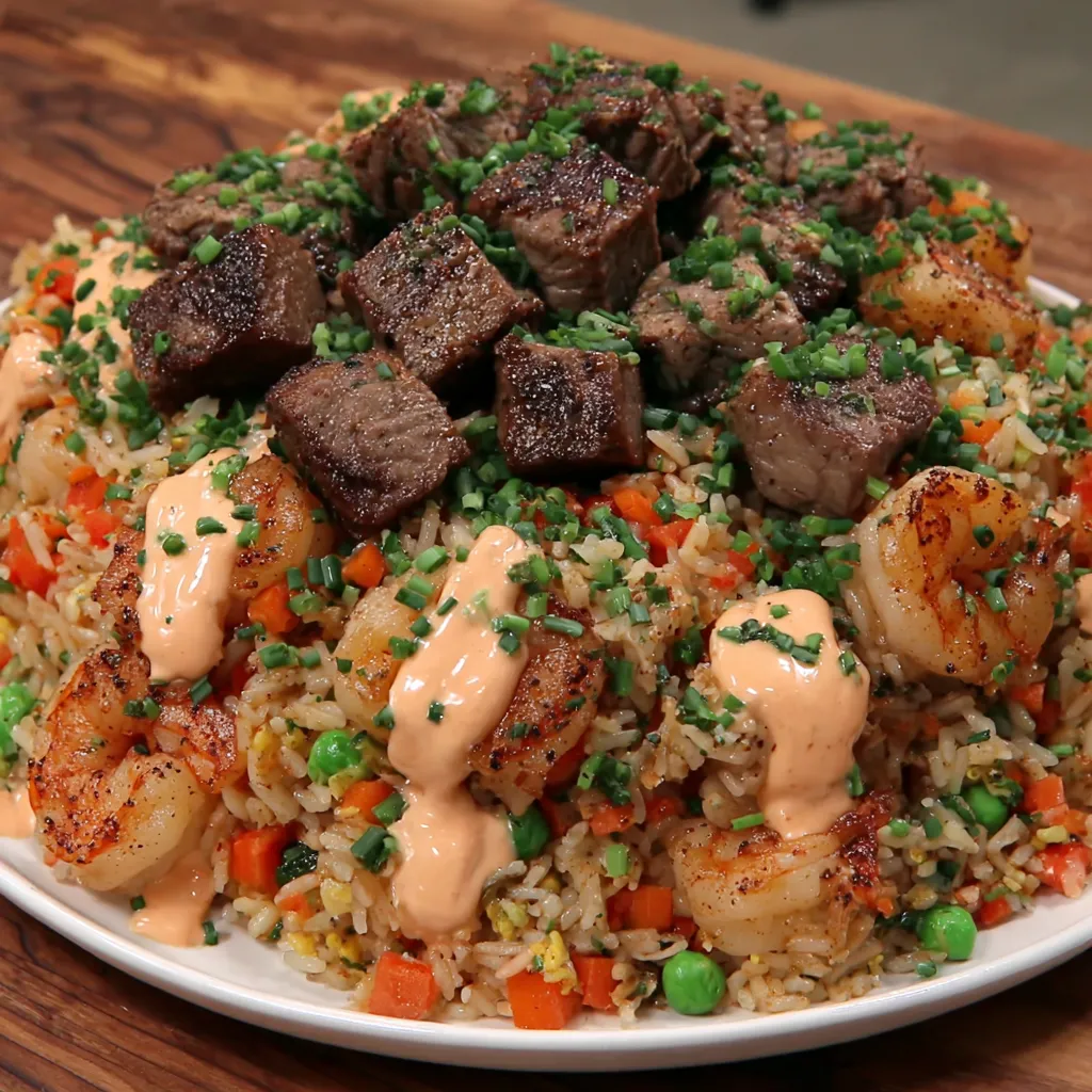 Steak and Shrimp Fried Rice