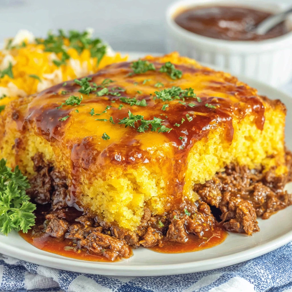 BBQ Beef Cornbread Casserole