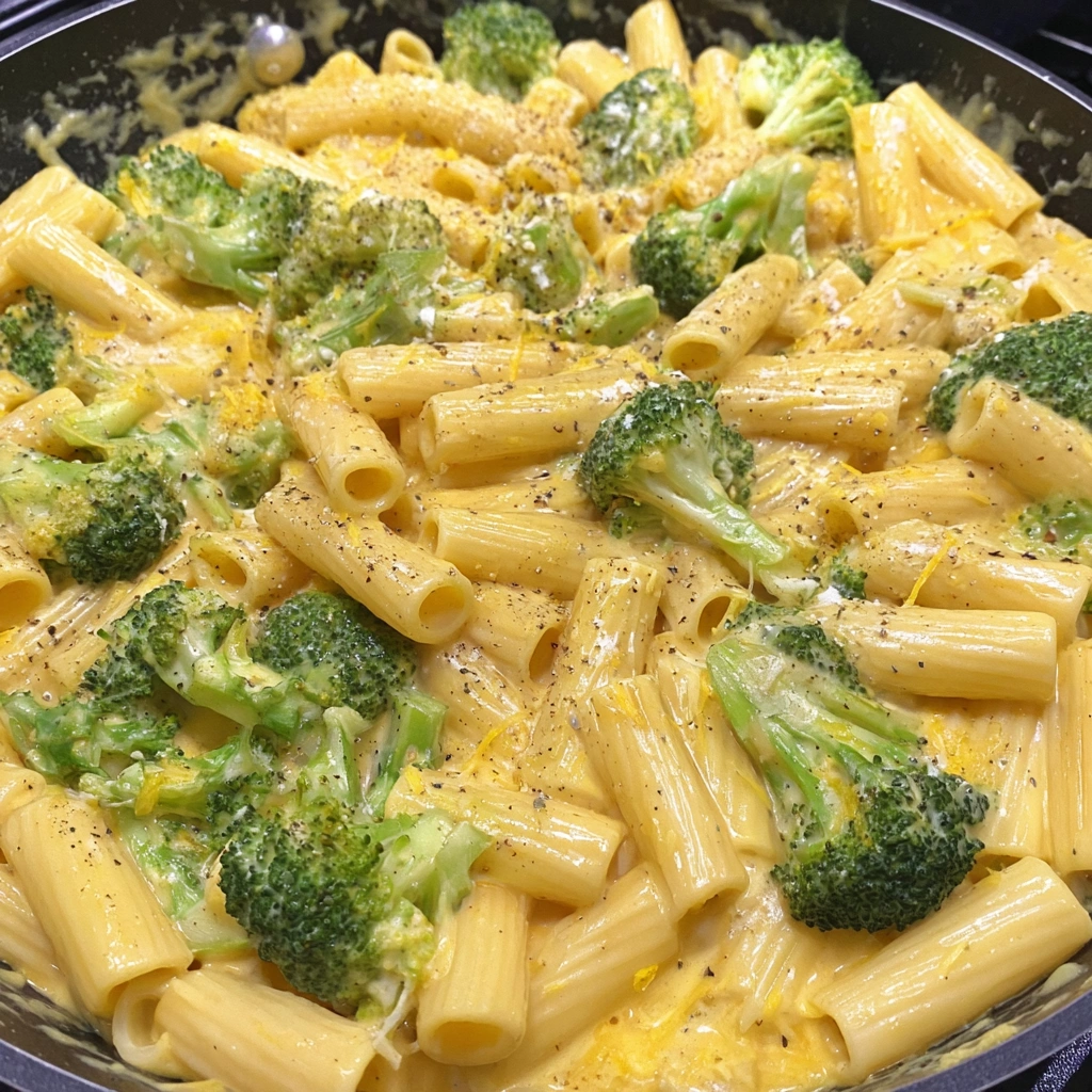One Pot Broccoli Cheddar Pasta