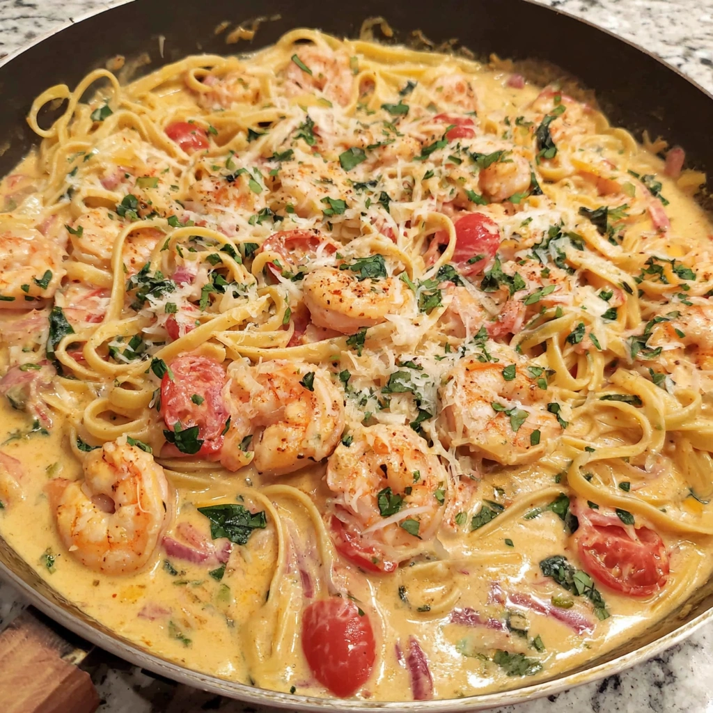 One Pot Creamy Shrimp Linguine (Easy Cajun Style)