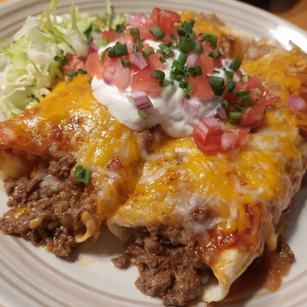 Ground Beef and Potato Enchiladas