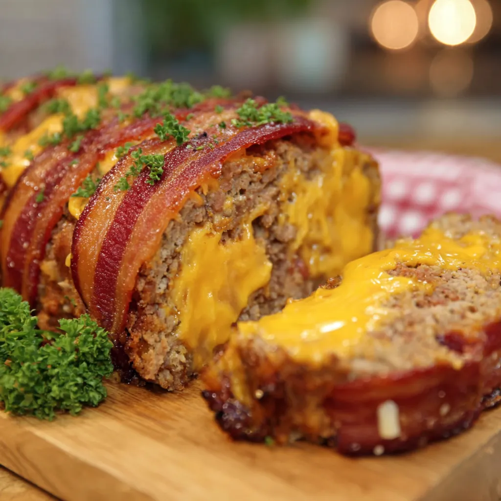 Stuffed Bacon Wrapped Meatloaf Recipe