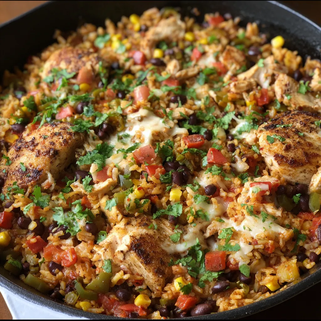 One Pan Fiesta Chicken and Rice