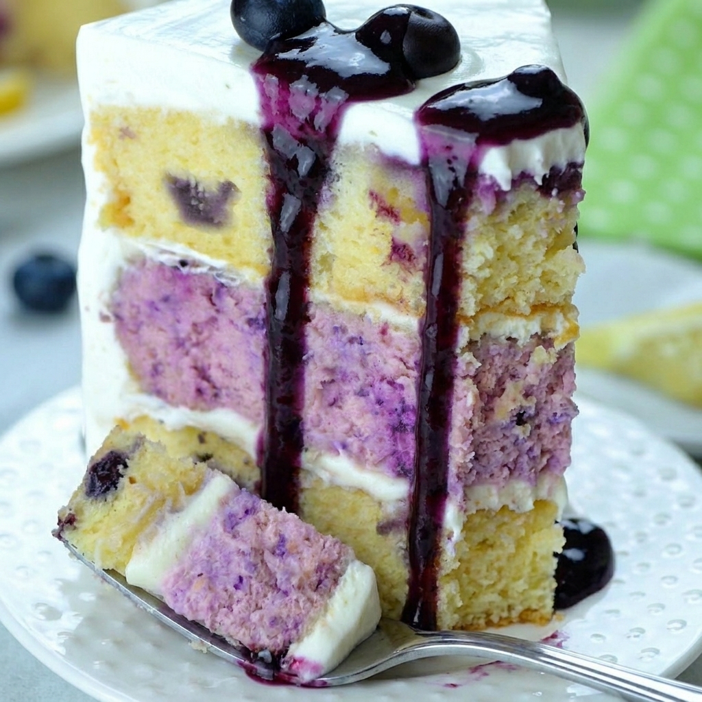 Lemon Blueberry Cheesecake Cake