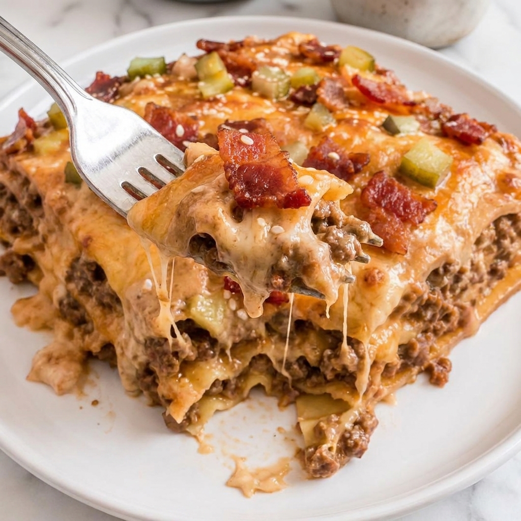 Bacon Cheeseburger Sheet Lasagna