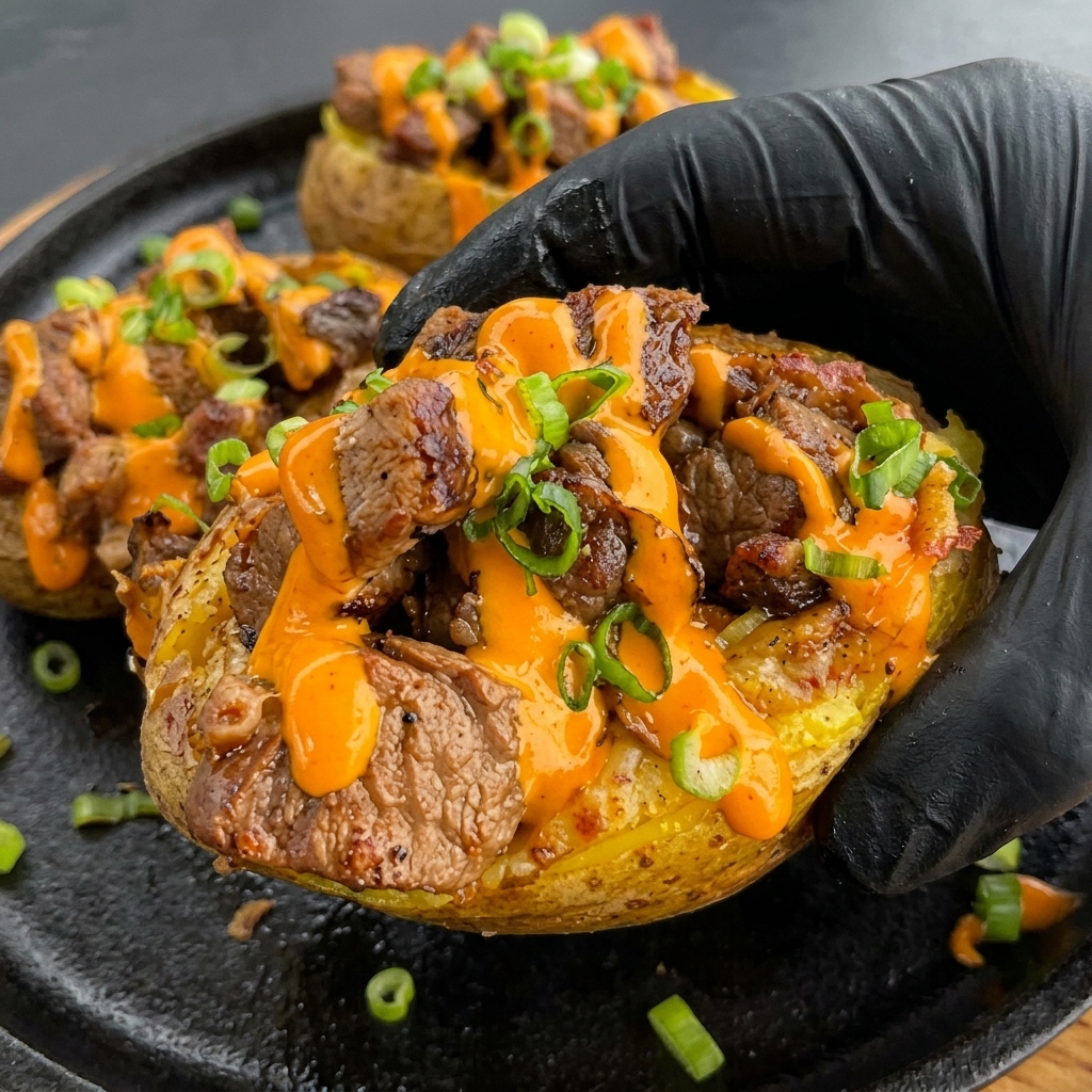 Steak Bites Loaded Baked Potatoes