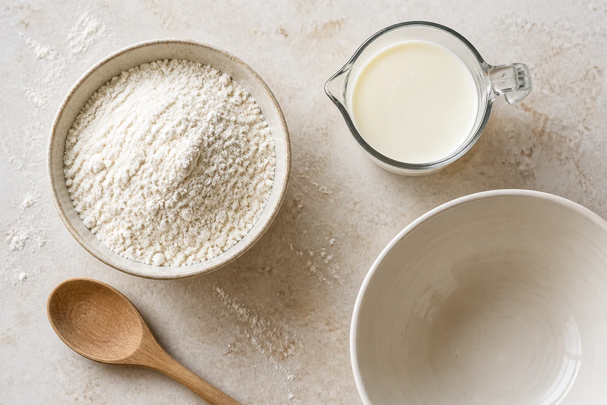 Self-rising flour and room-temperature heavy cream for two-ingredient biscuits
