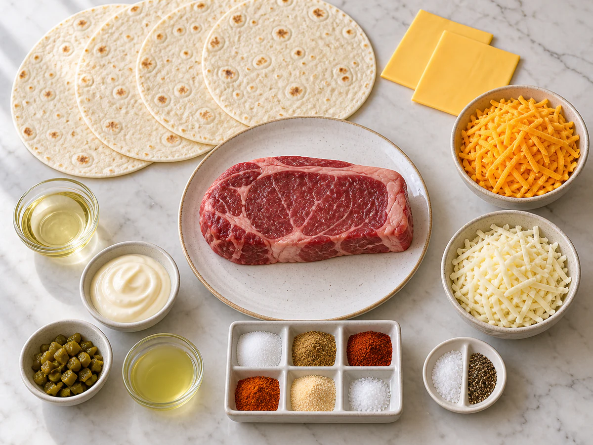 Exact measured ingredients for Taco Bell Steak Quesadilla