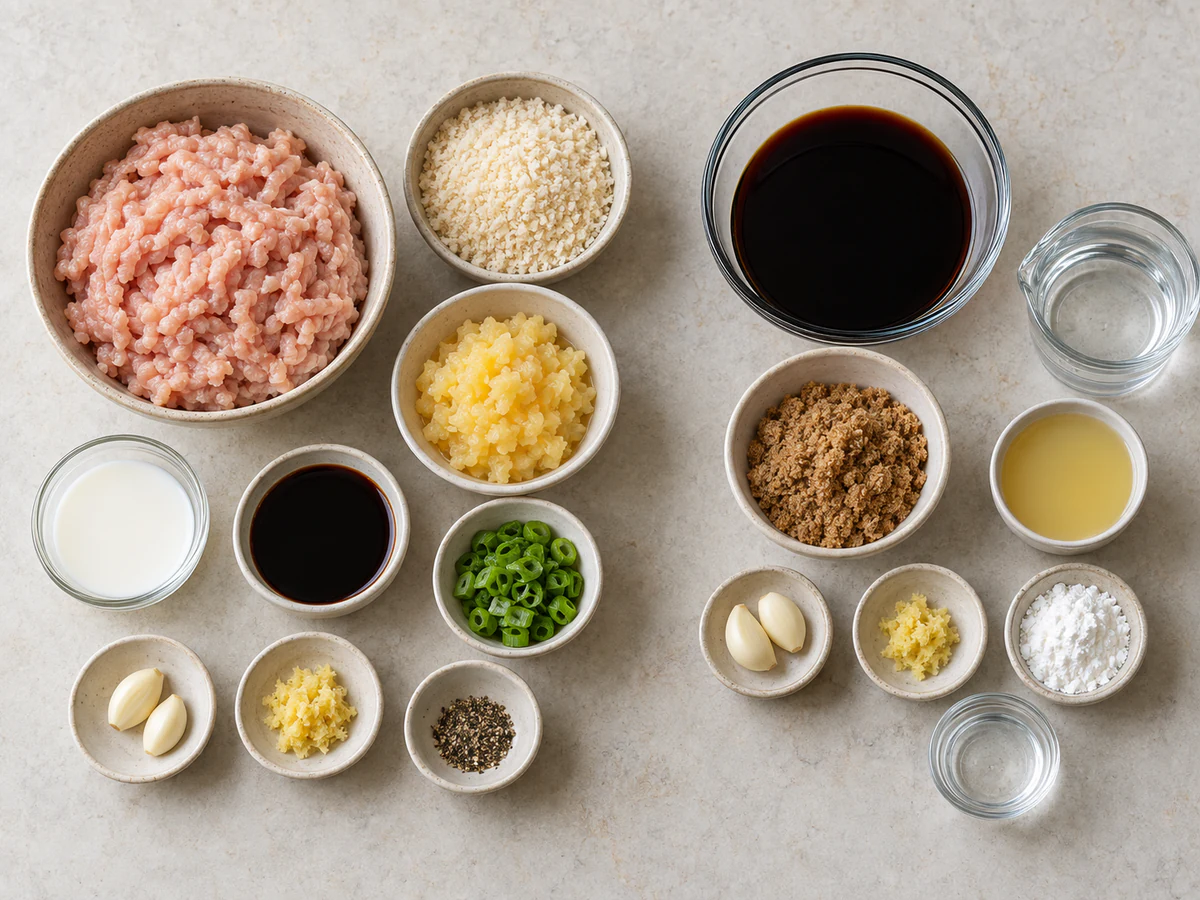 Exact measured ingredients for Pineapple Teriyaki Chicken Meatballs