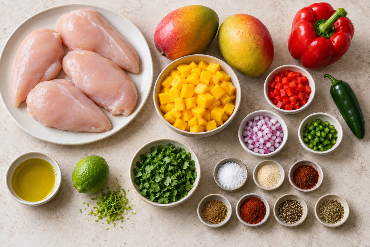 Exact measured ingredients for Chicken with Mango Salsa