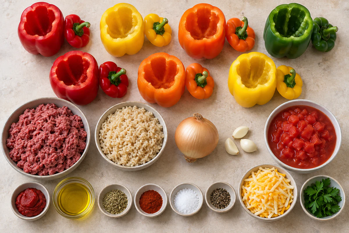 Exact measured ingredients for Stuffed Bell Peppers