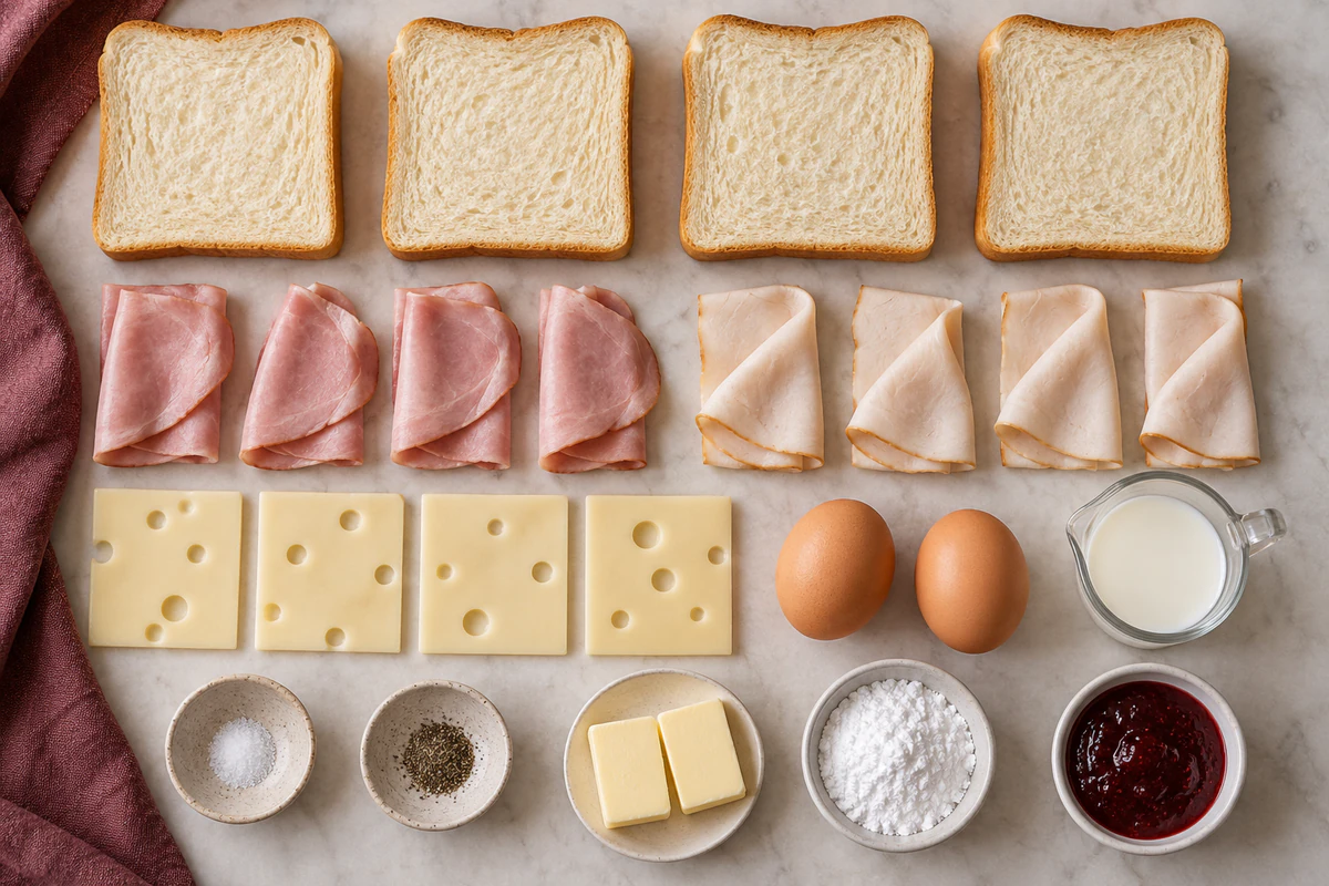 Exact measured ingredients for Monte Cristo Sandwich