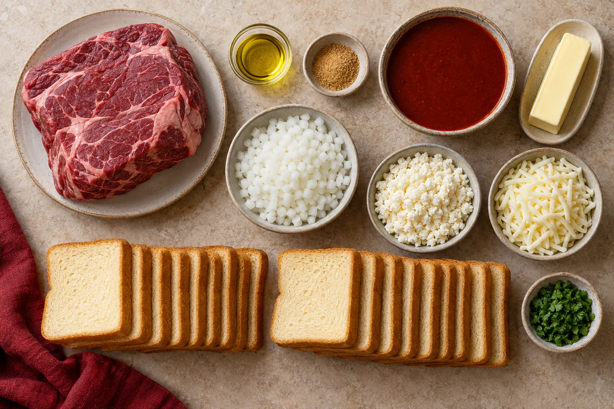 Exact measured ingredients for Birria Grilled Cheese