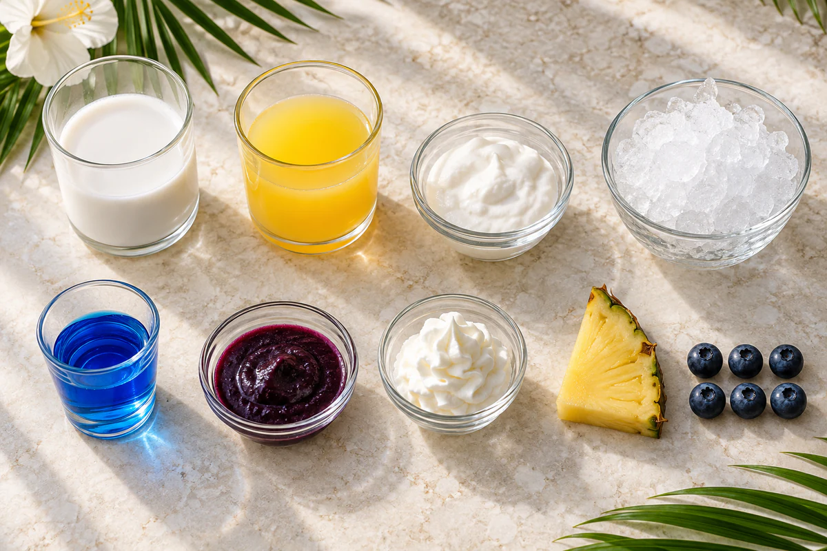 Exact measured ingredients for Virgin Ocean Love Colada