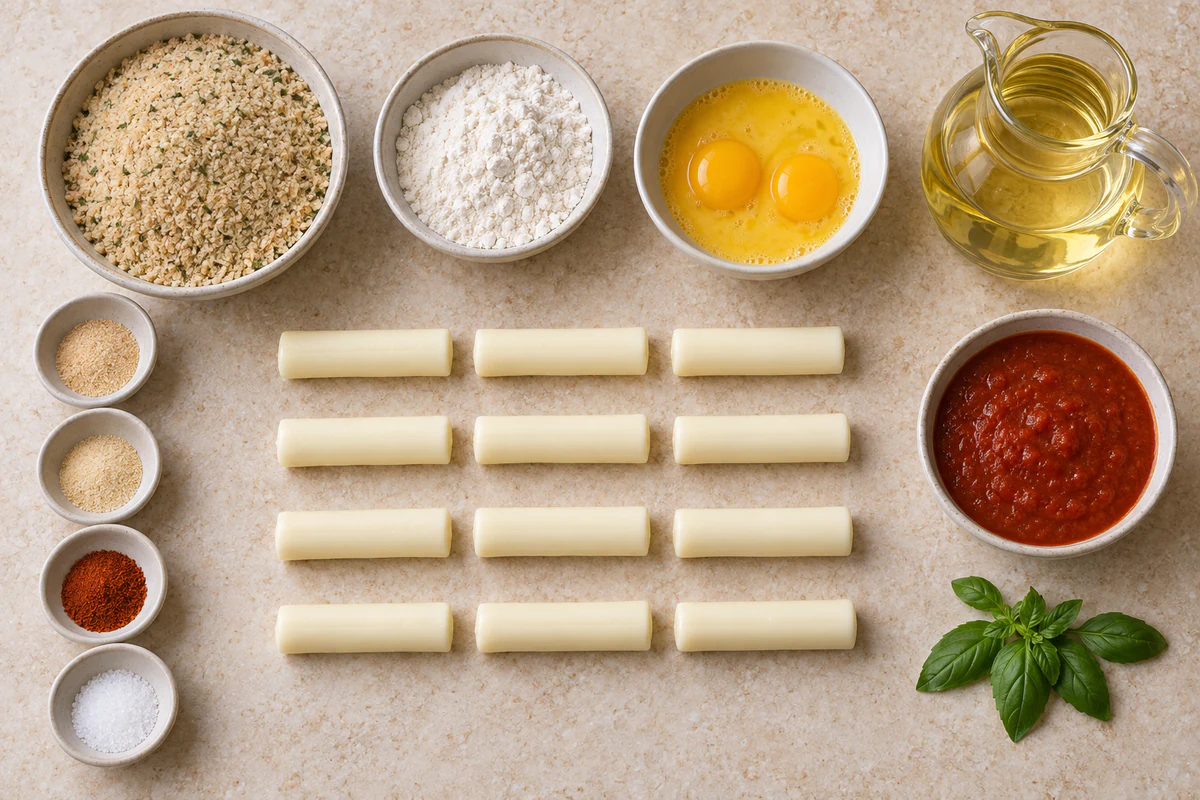 Exact measured ingredients for Mozzarella Fried Cheese Bites