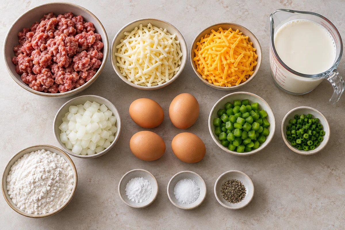 Exact measured ingredients for Monterey Sausage Pie