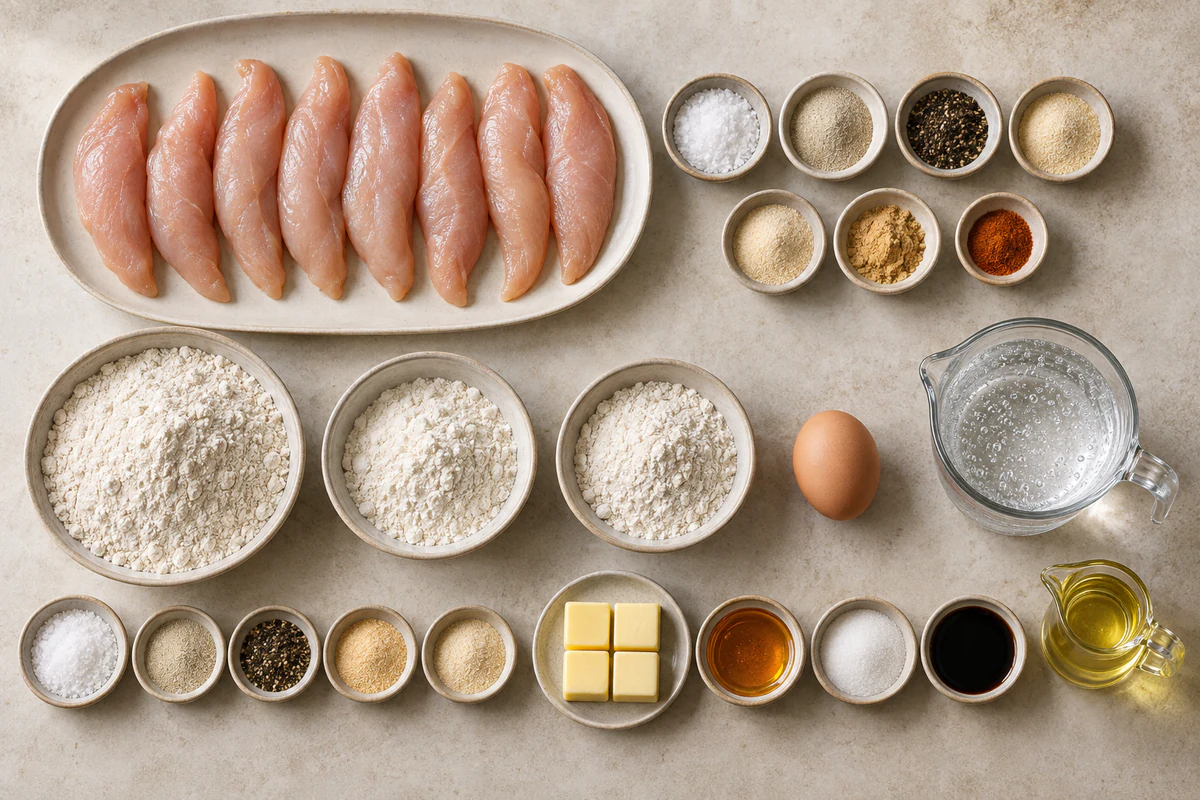 Exact measured ingredients for Honey Butter Fried Chicken