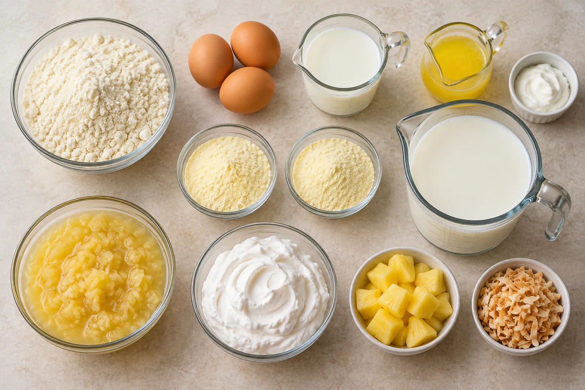 Exact measured ingredients for Hawaiian Poke Cake