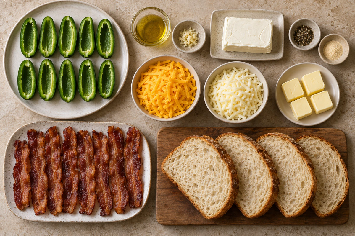 Exact measured ingredients for Roasted Jalapeno Popper Grilled Cheese