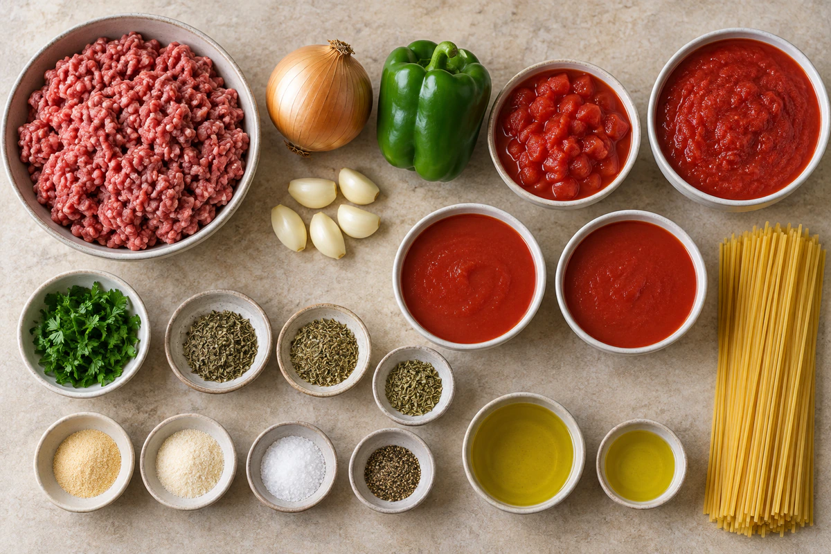 Exact measured ingredients for Best Spaghetti Meat Sauce