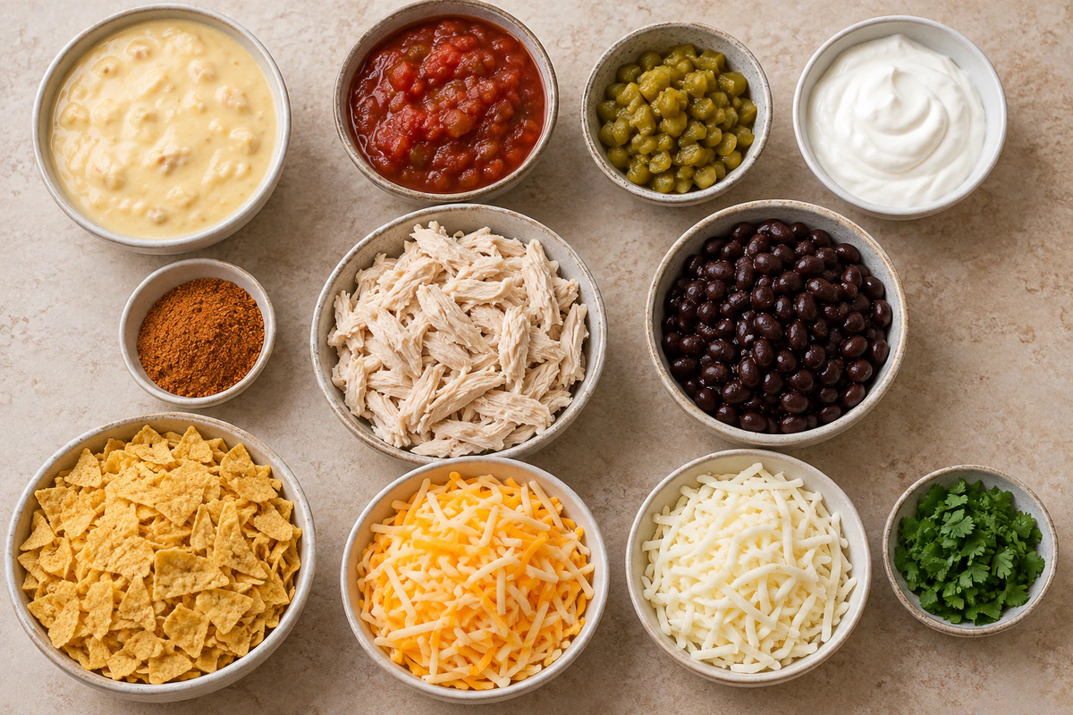 Exact measured ingredients for Chicken Taco Casserole