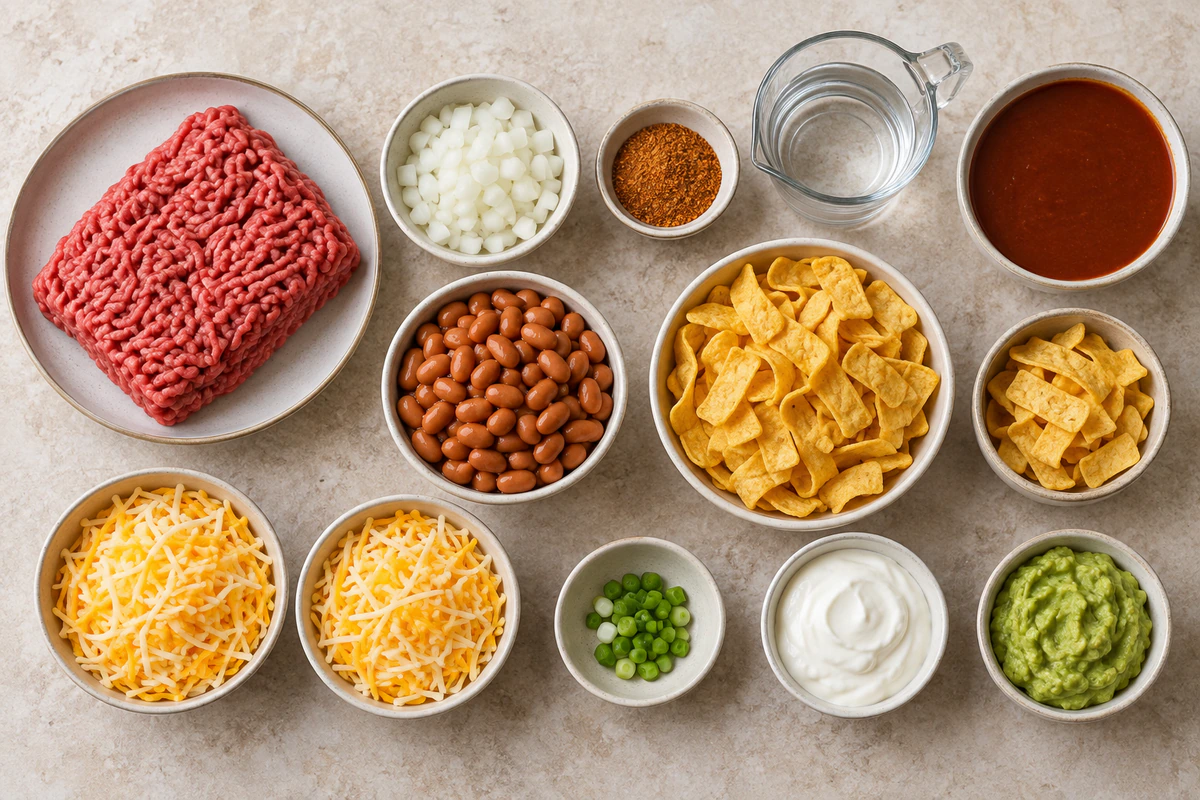 Exact measured ingredients for easy-frito-pie-recipe