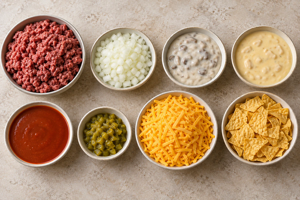 Exact measured ingredients for Taco Casserole