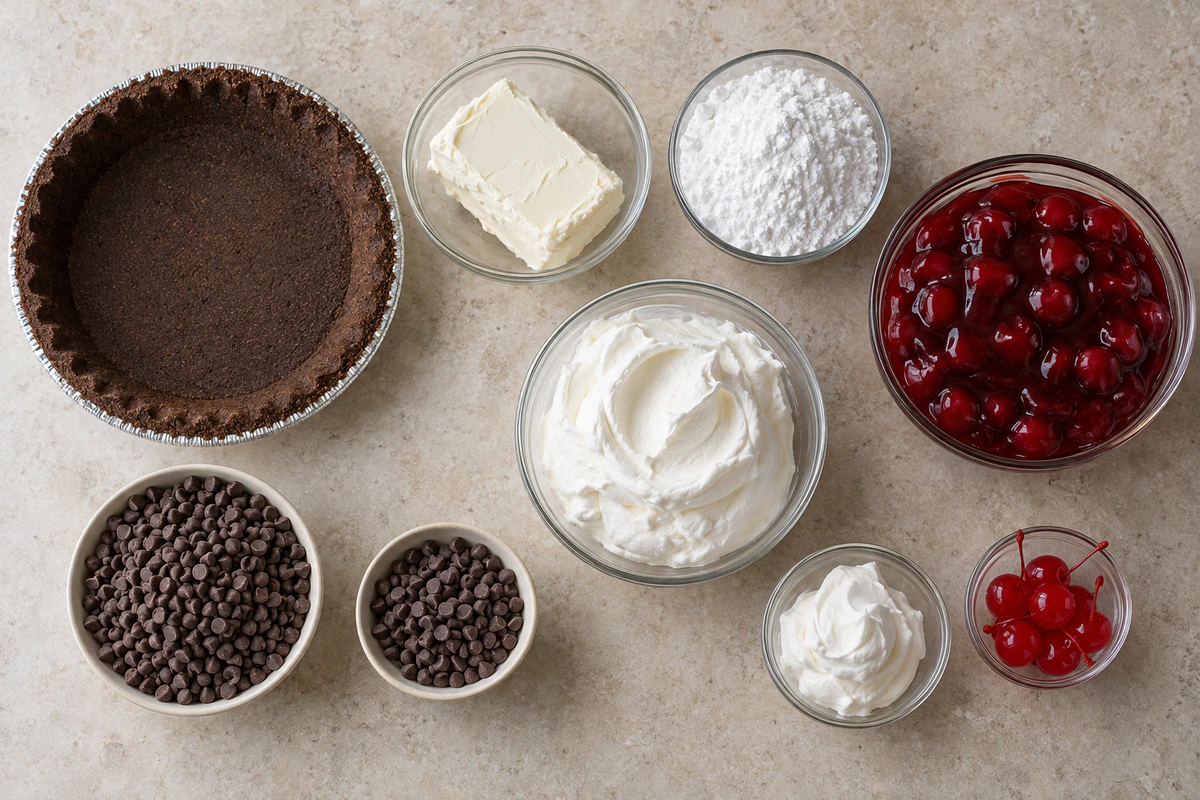 Exact measured ingredients for Chocolate Cherry Pie