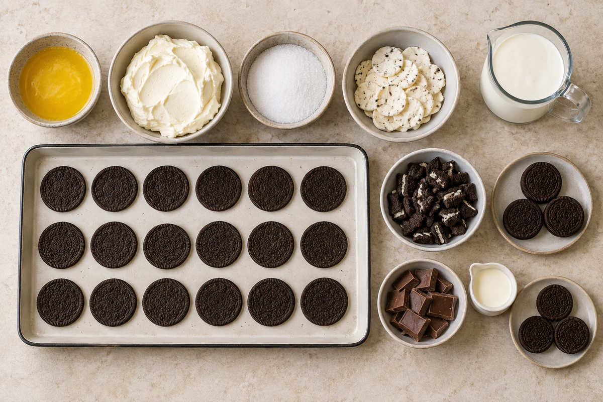 Exact measured ingredients for No-Bake Oreo Cheesecake Bars