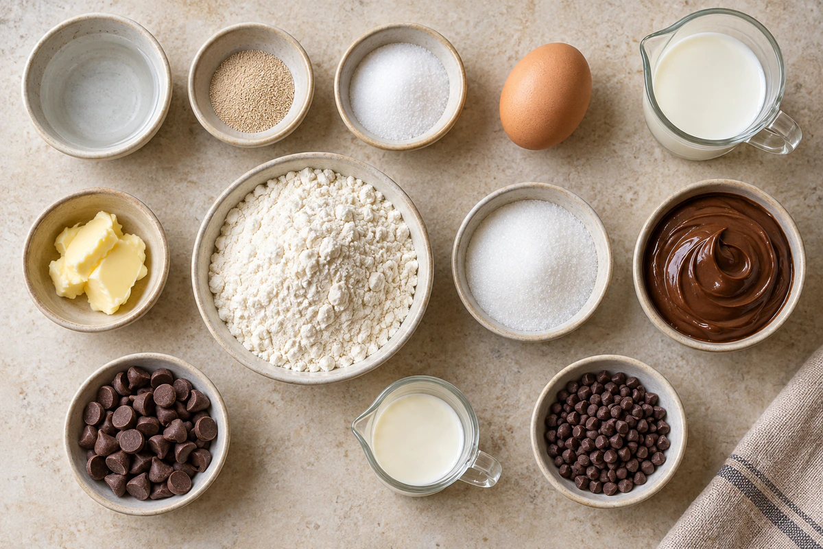 Exact measured ingredients for Nutella Rolls