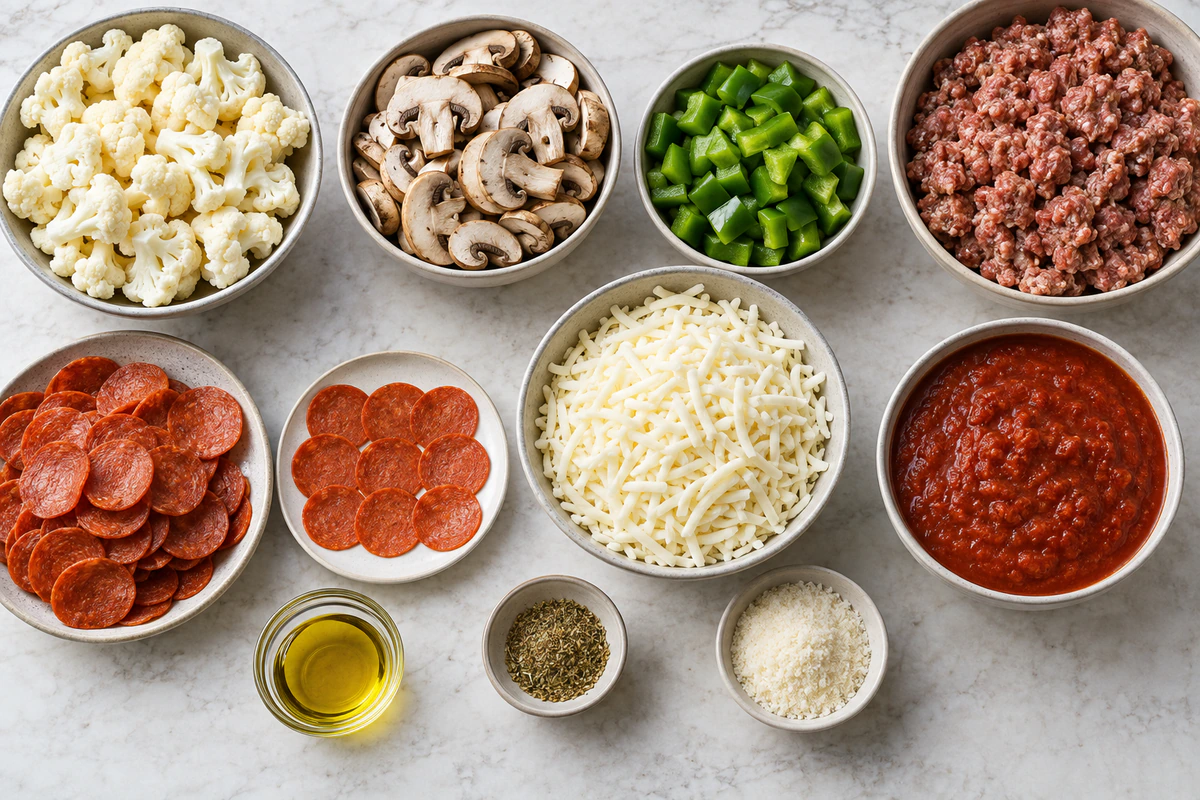 Exact measured ingredients for Low Carb Pizza Casserole