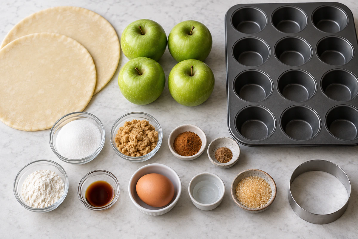 Exact measured ingredients for Mini Apple Pies