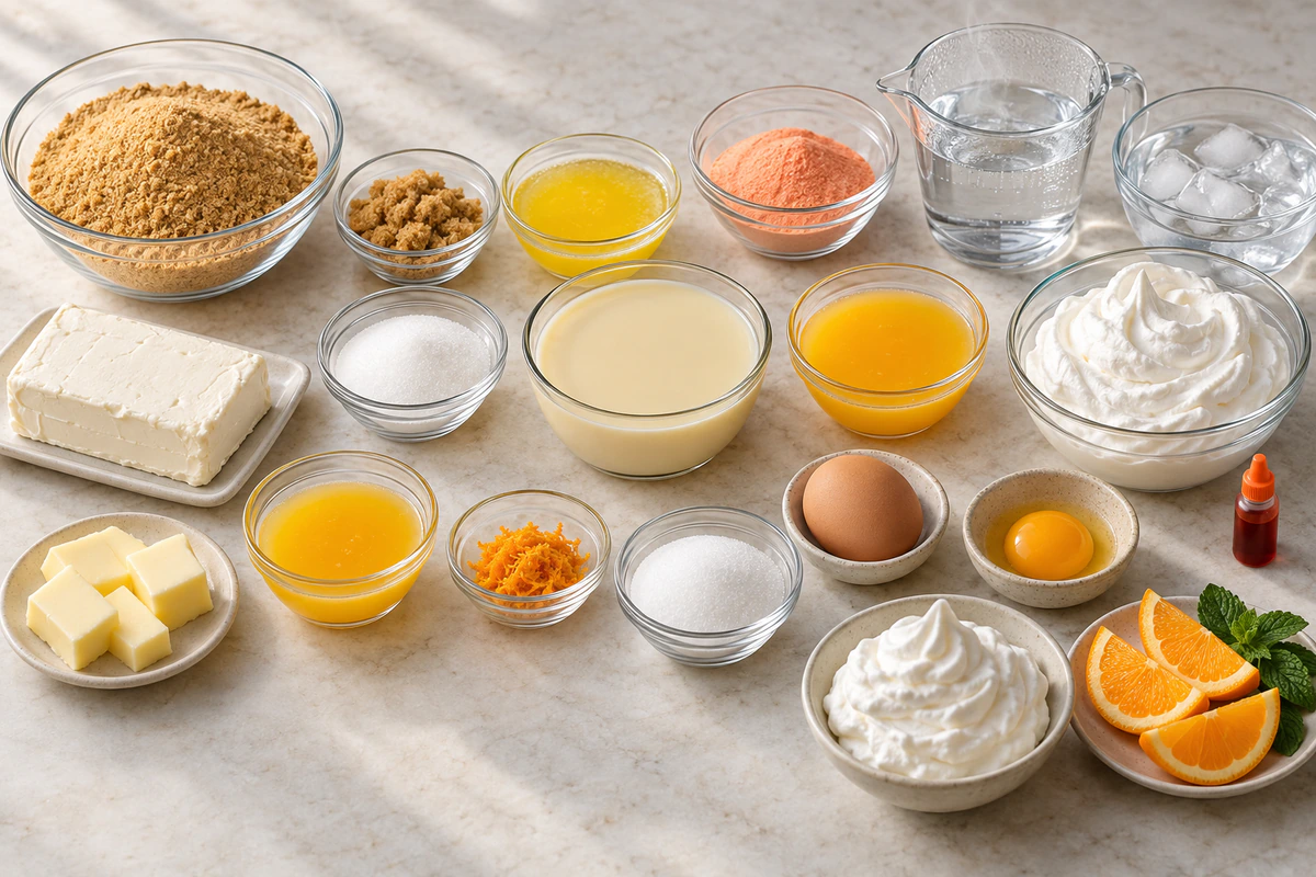 Exact measured ingredients for Orange Creamsicle Cheesecake Bars
