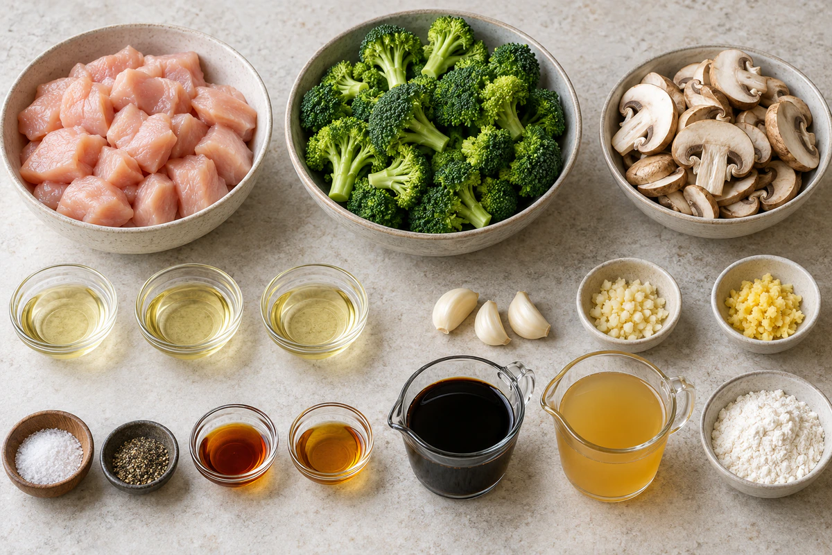 Exact measured ingredients for Chicken Veggie Stir Fry