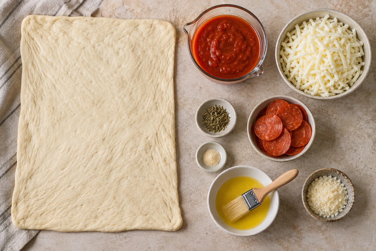 Exact measured ingredients for Cheesy Pizza Pockets