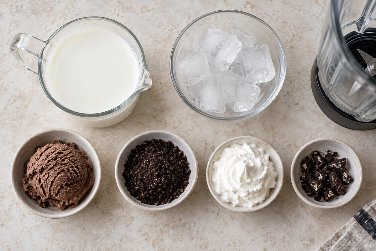 Exact measured ingredients for Cool Cookies and Cream Drink