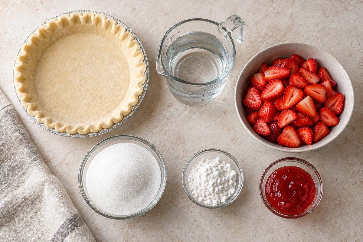 Exact measured ingredients for Fresh Strawberry Pie