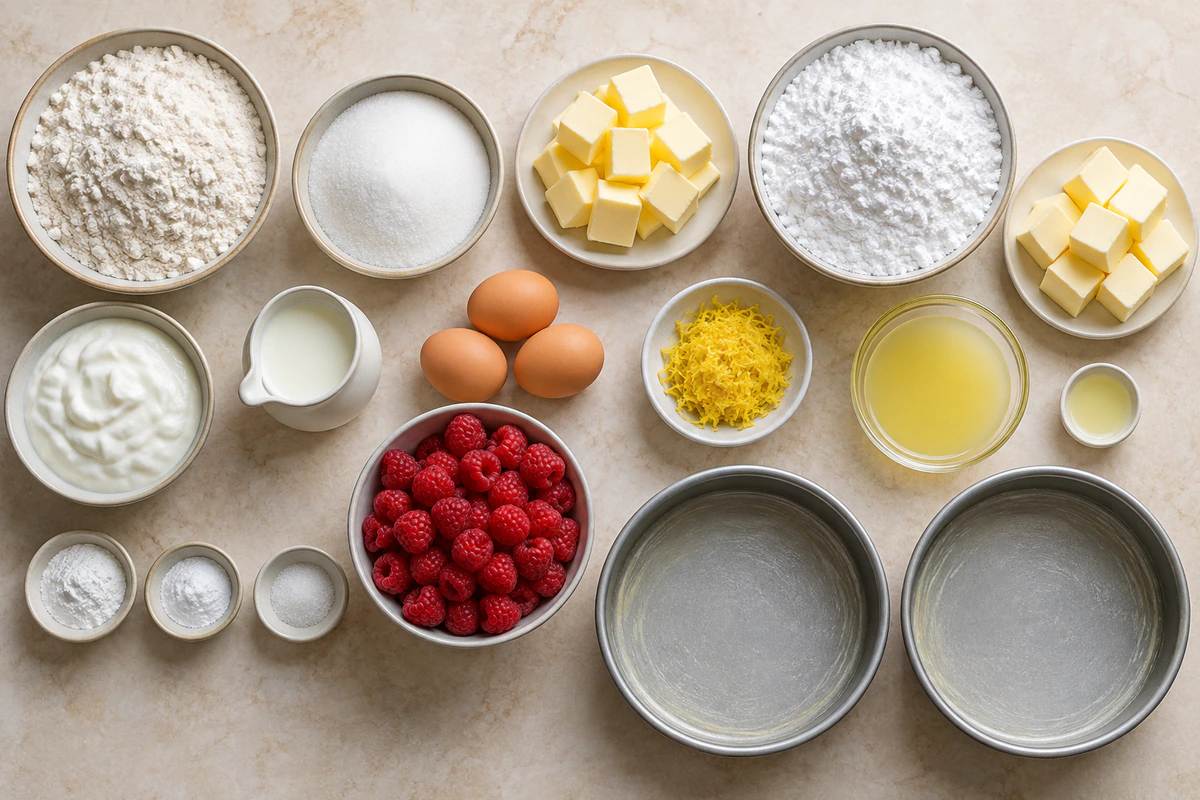 Exact measured ingredients for Raspberry Lemon Cake