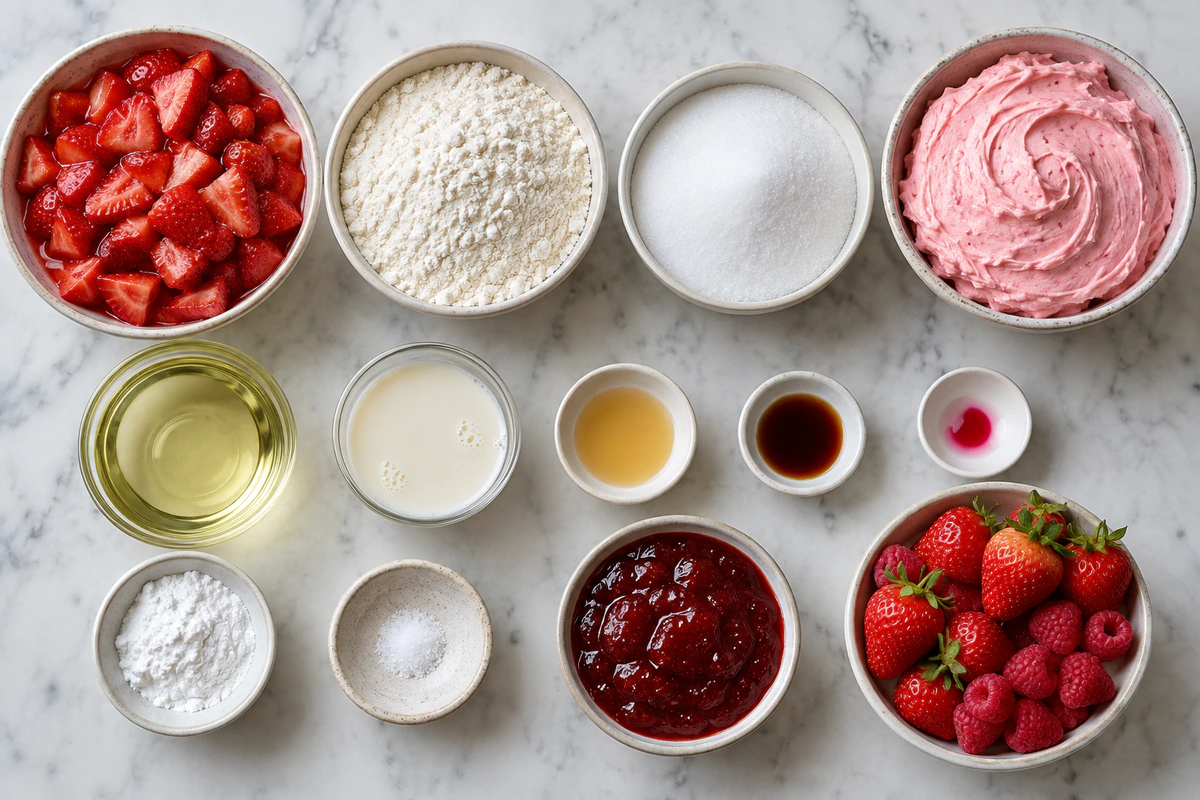Exact measured ingredients for Small-batch Vegan Strawberry Cake