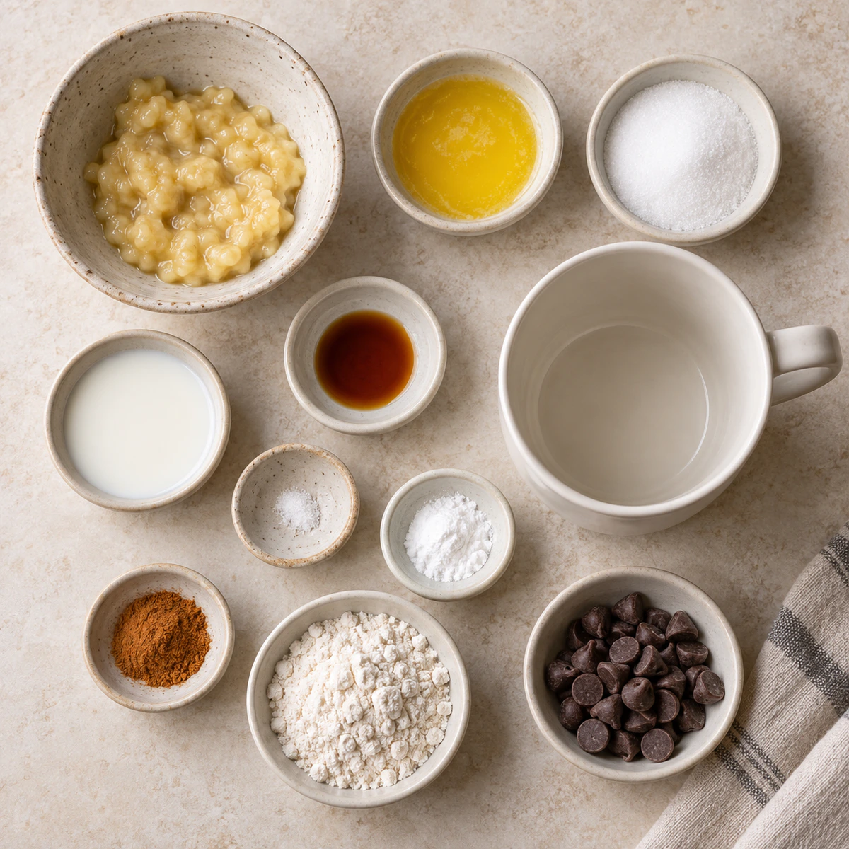 Exact measured ingredients for Banana Mug Cake