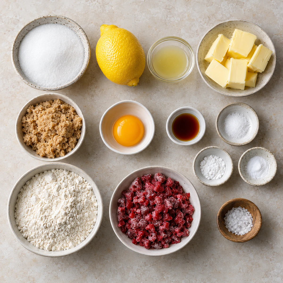 Exact measured ingredients for Lemon Raspberry Cookie
