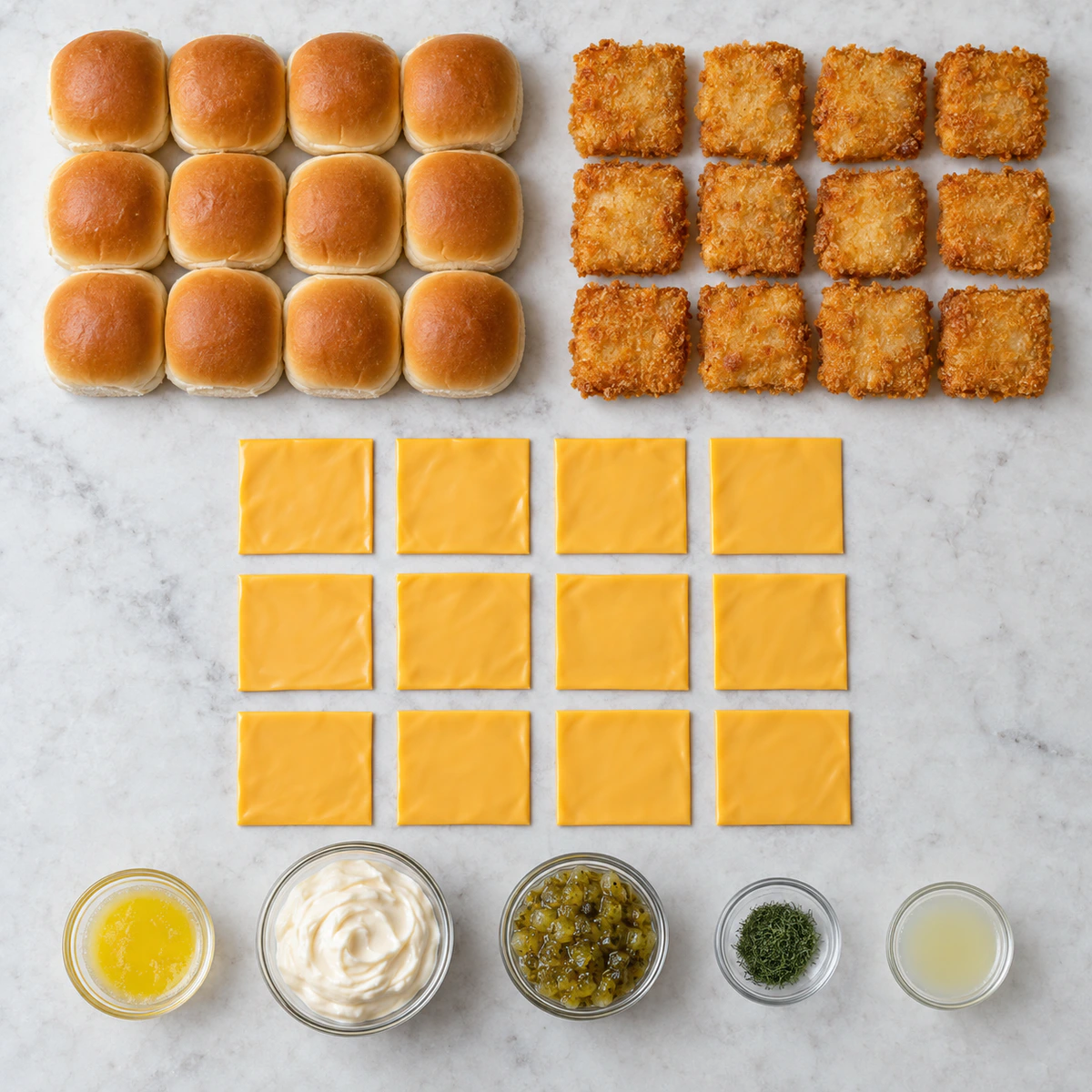 Exact measured ingredients for Filet-O-Fish Sliders