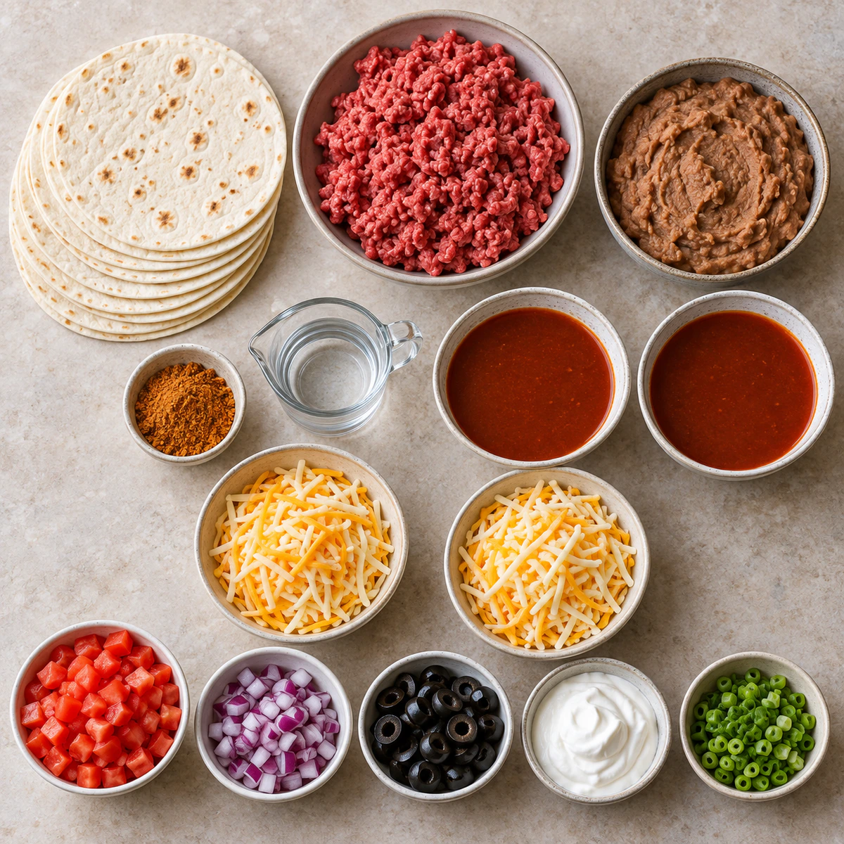 Exact measured ingredients for Mexican Pizza Taco Bell Copycat