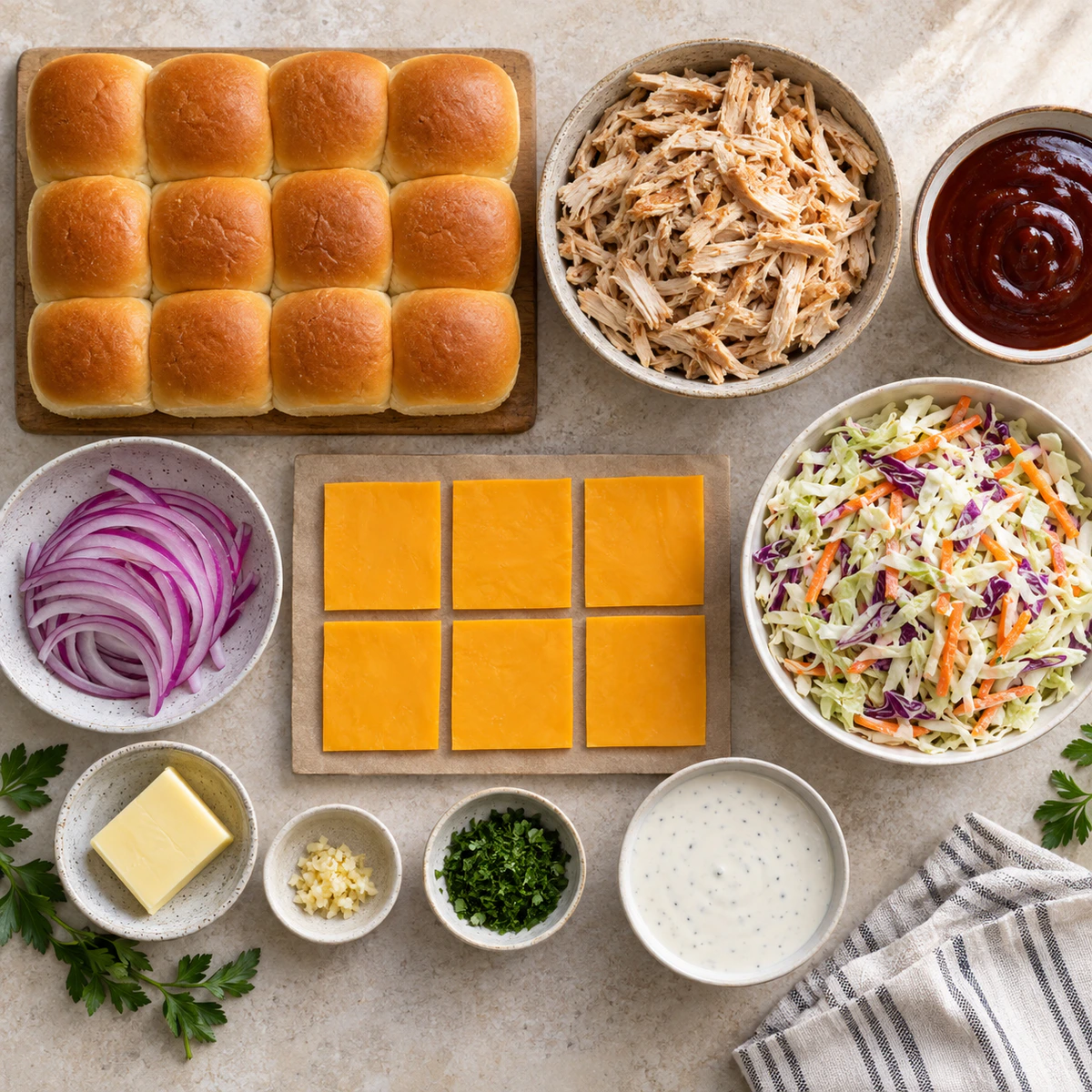 Exact measured ingredients for BBQ Chicken Sliders