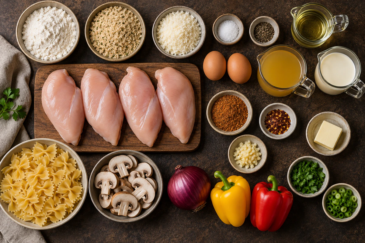 Exact measured ingredients for Louisiana Chicken Pasta Cheesecake Factory Copycat Recipe