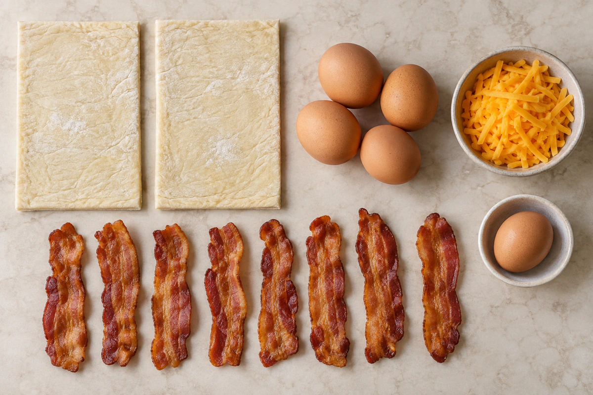 Exact measured ingredients for Breakfast Pockets Bacon Egg
