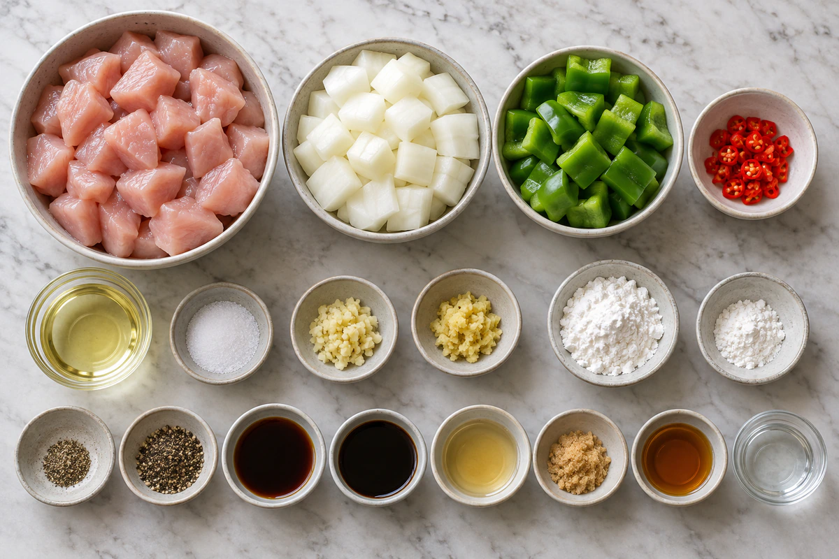Exact measured ingredients for Black Pepper Chicken