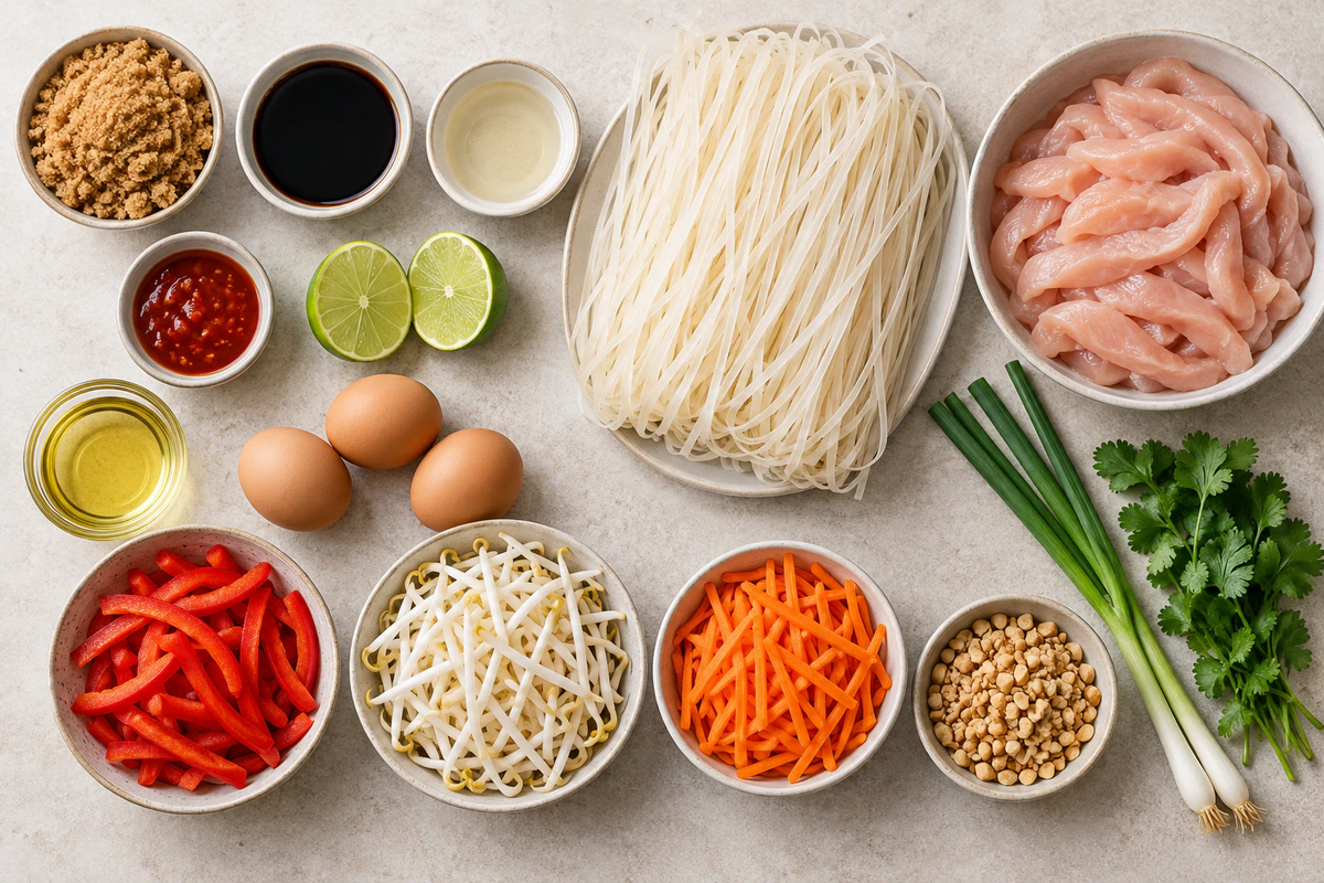 Exact measured ingredients for Flavorful Chicken Pad Thai