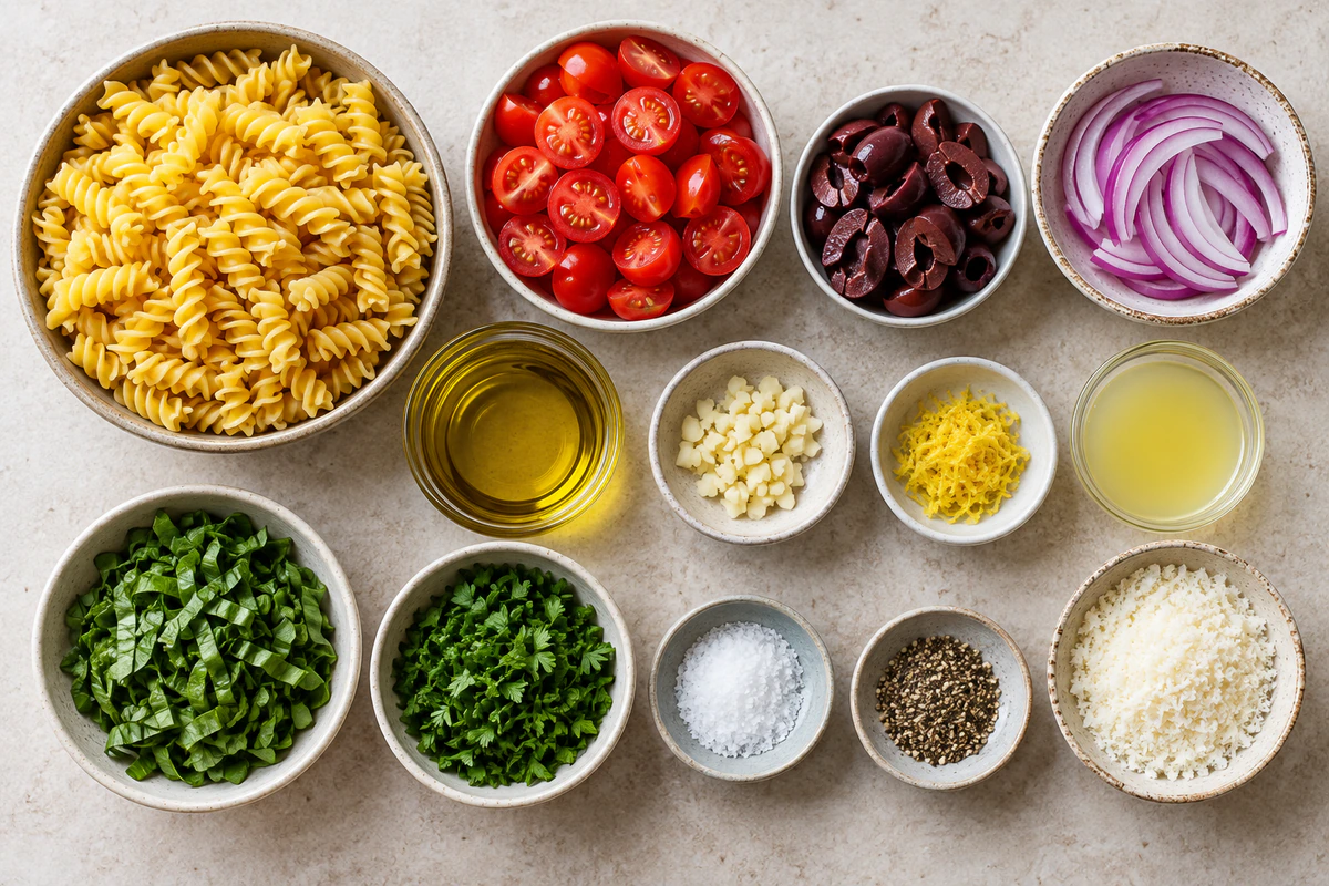 Exact measured ingredients for Ina Garten’s Summer Pasta
