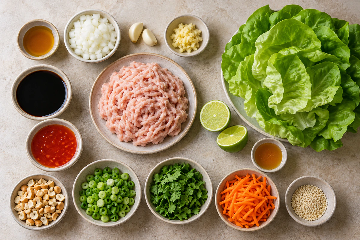 Exact measured ingredients for Thai Chicken Lettuce Wraps